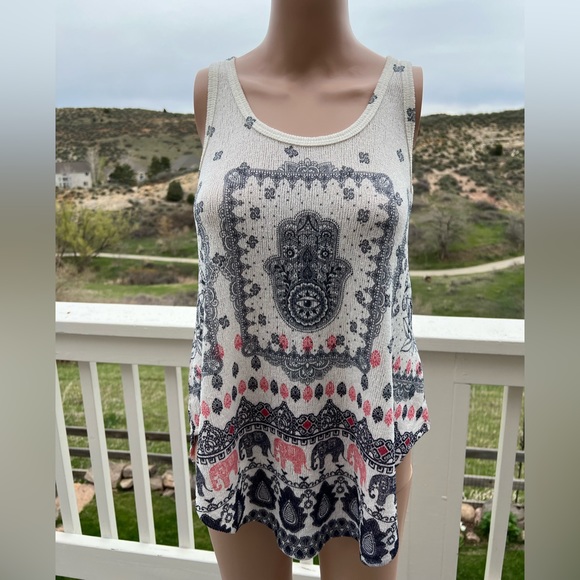 🐘🌟Gaze Evil Eye Luck & Elephant Tank Top - Picture 2 of 12